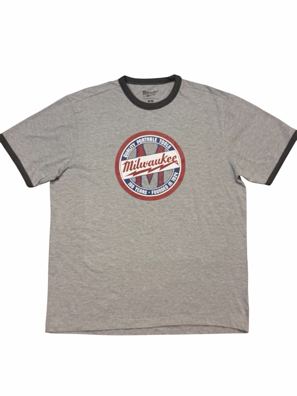 Milwaukee Grey Ringer Short Sleeve Logo Tee